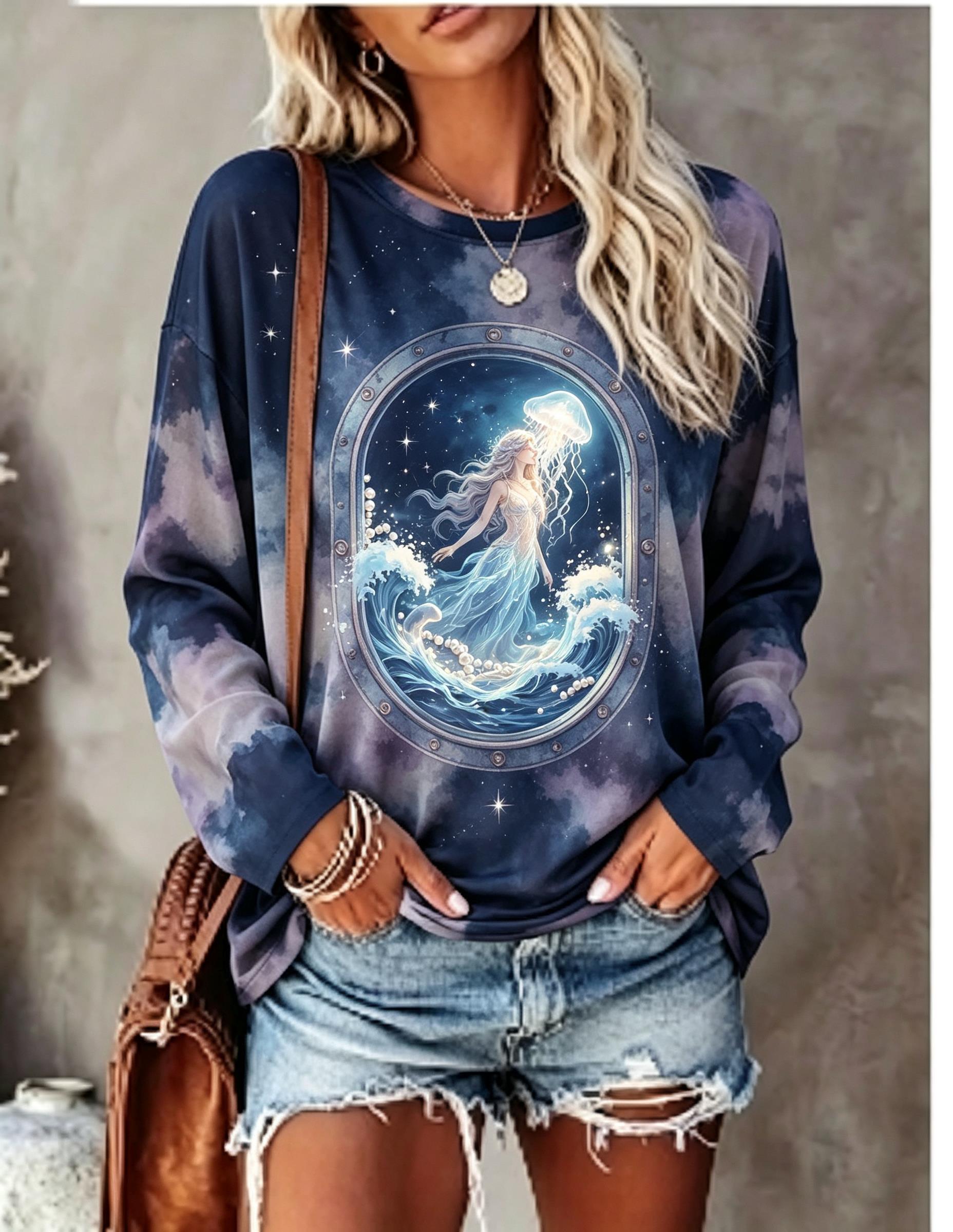 Women Long Sleeve T Shirt Merm - T-Shirts ulasan dan harga